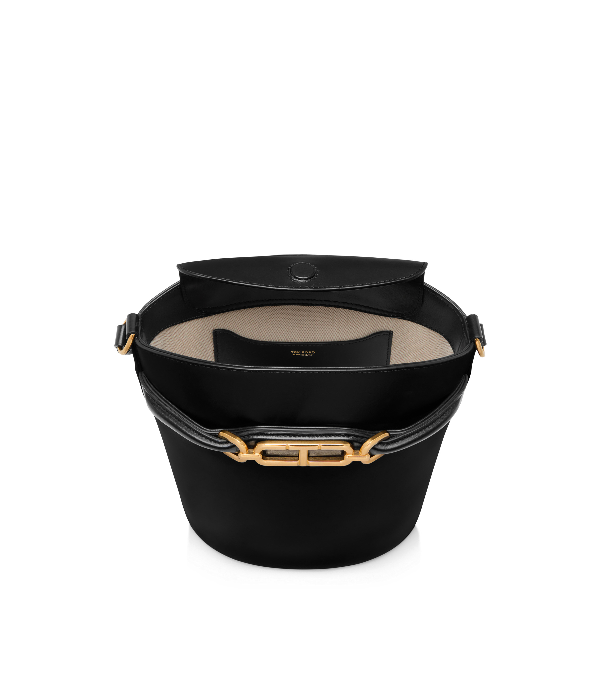PALMELLATO-EFFECT LEATHER WHITNEY MEDIUM BUCKET BAG - 4