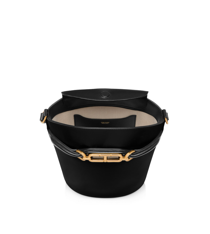 PALMELLATO-EFFECT LEATHER WHITNEY MEDIUM BUCKET BAG 4