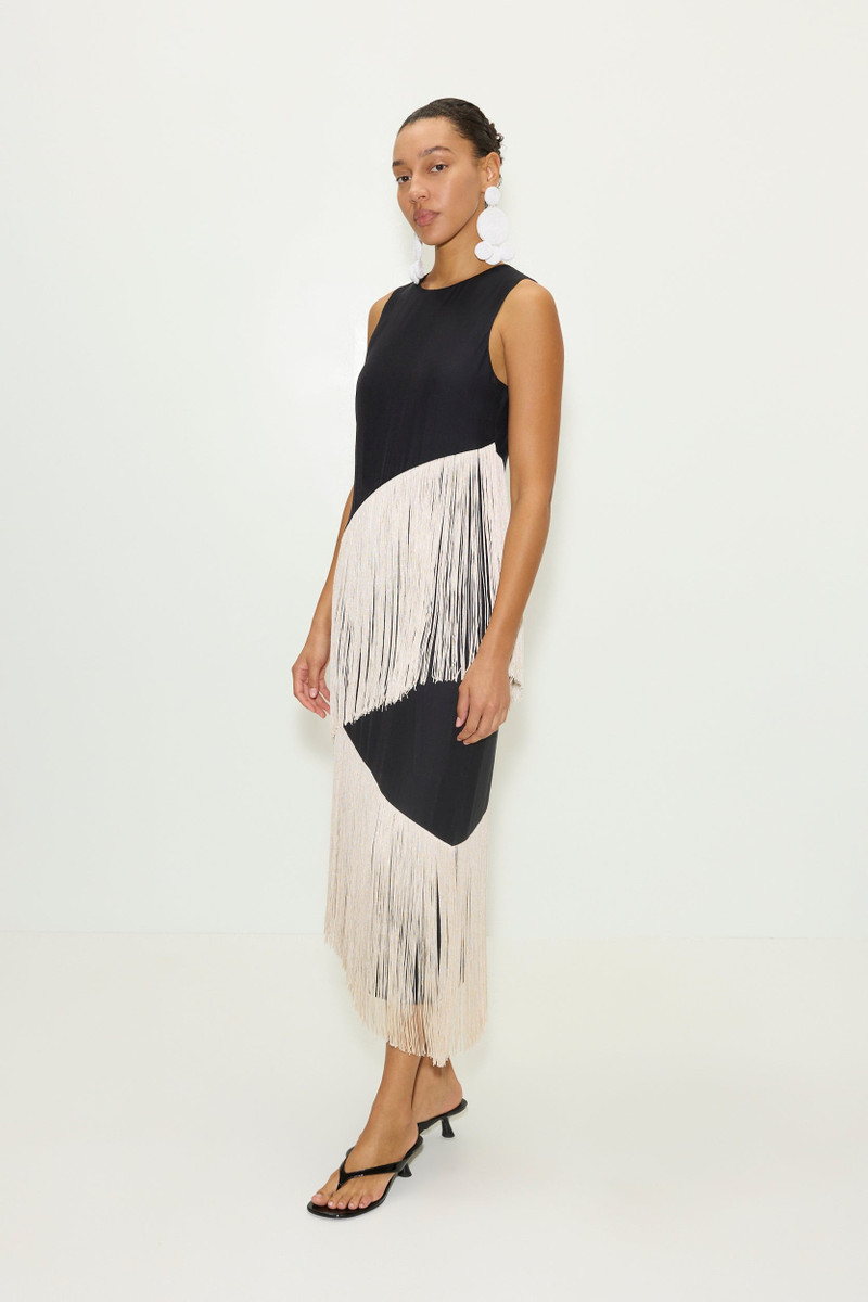 Copacabana Fringe Dress in Black 4