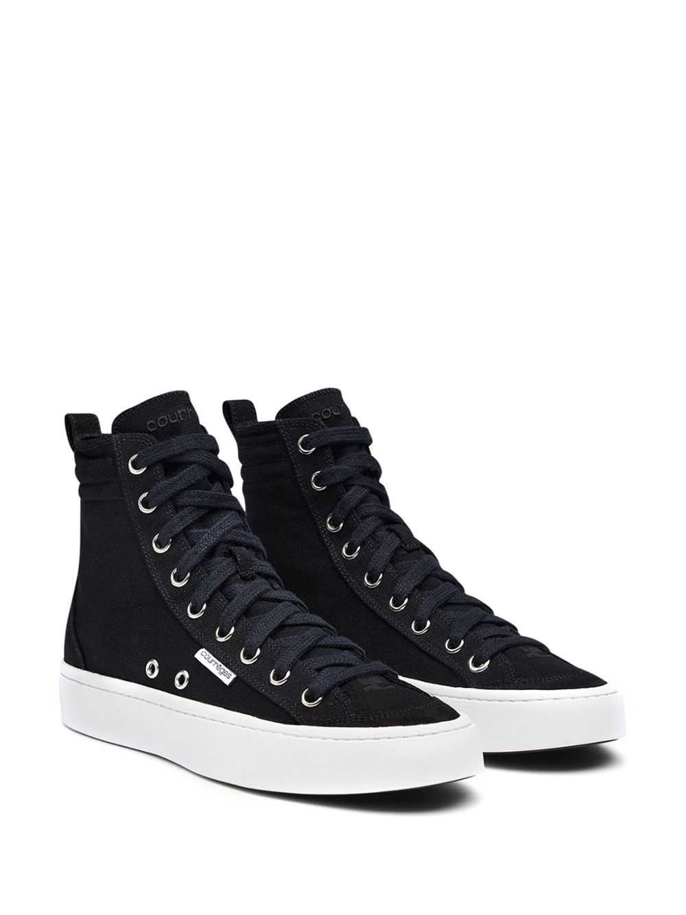panelled canvas sneakers - 2