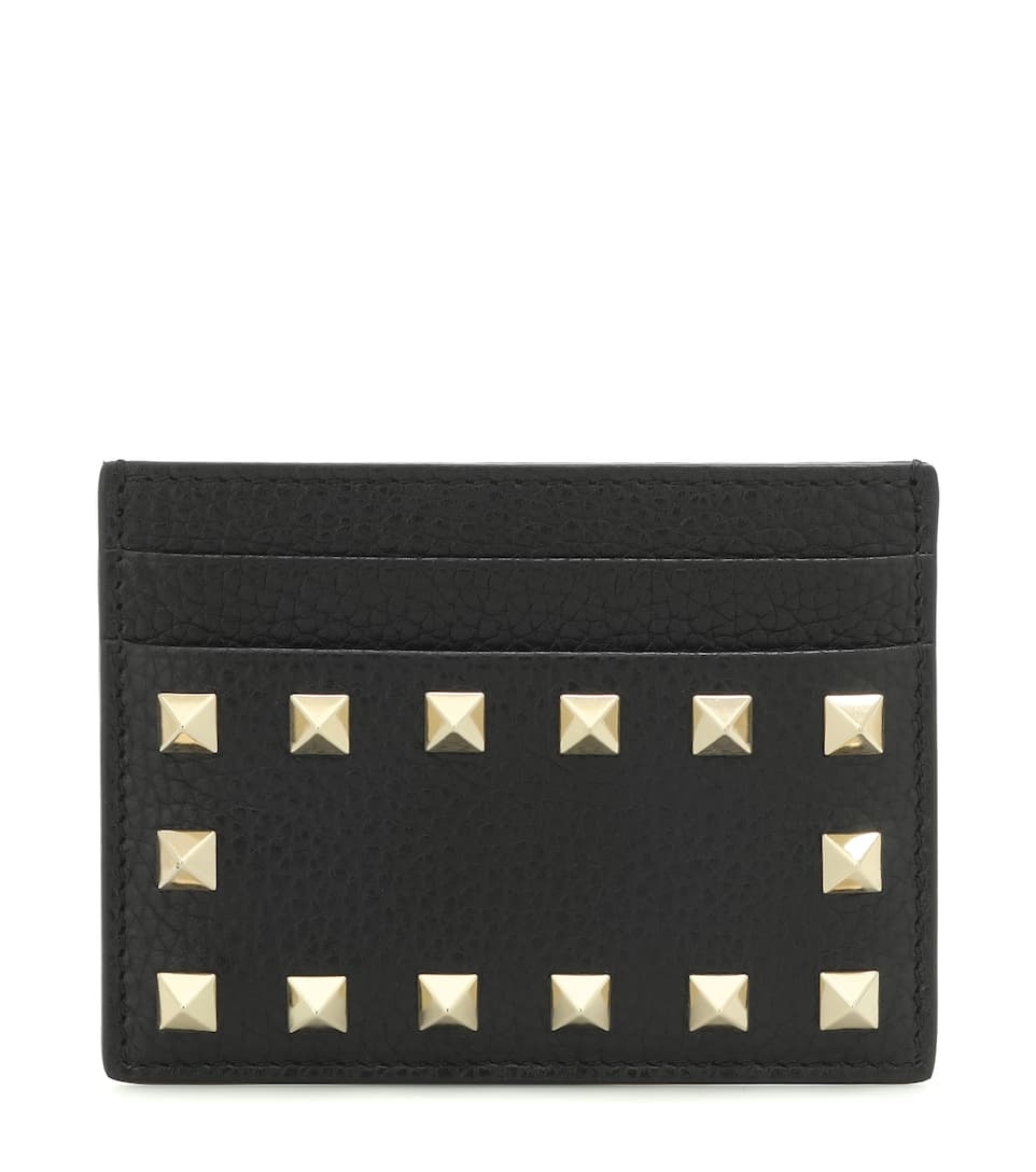 Valentino Garavani Rockstud leather card holder - 1