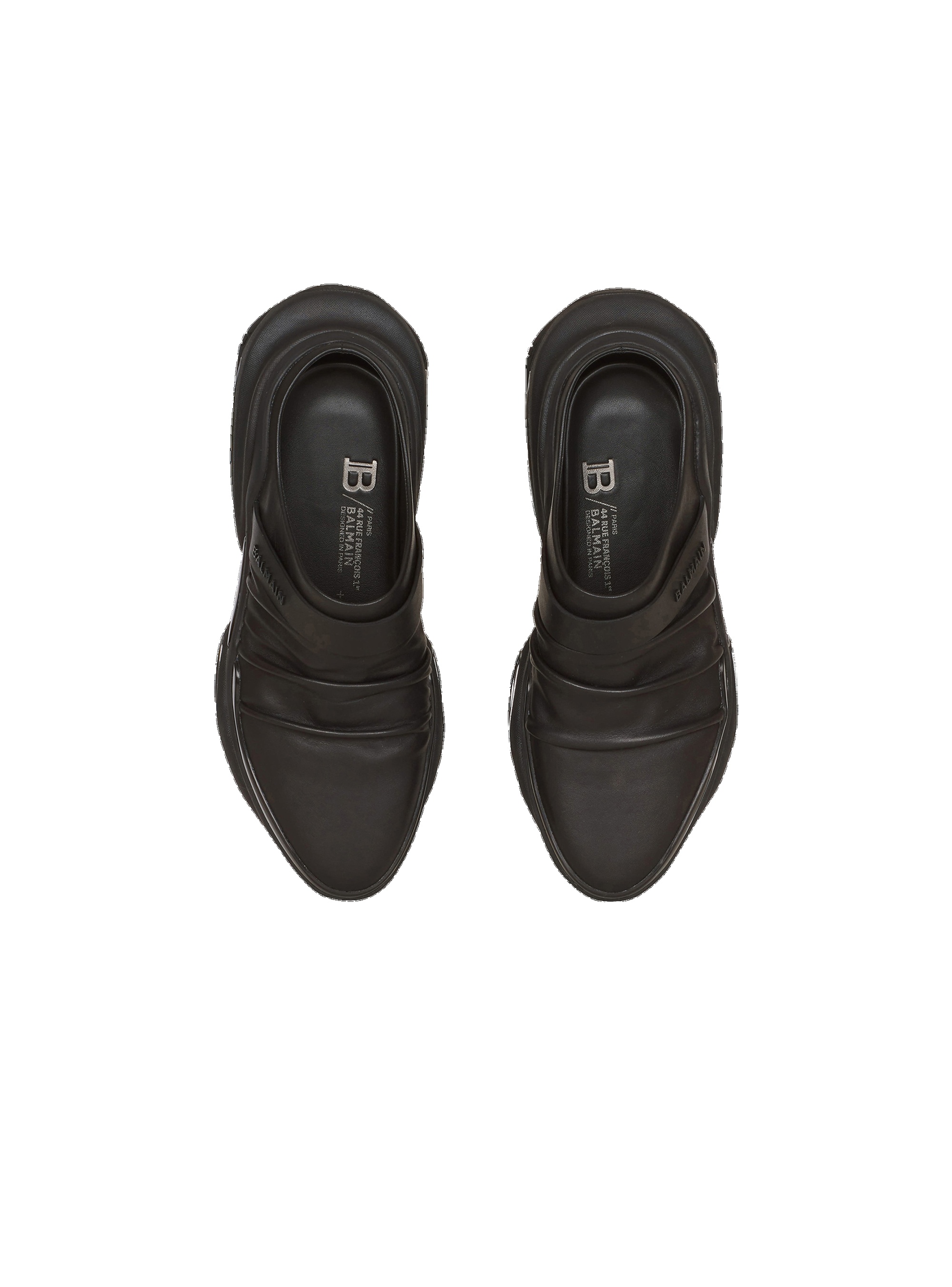 Draped leather B-Bold mule sneakers - 3