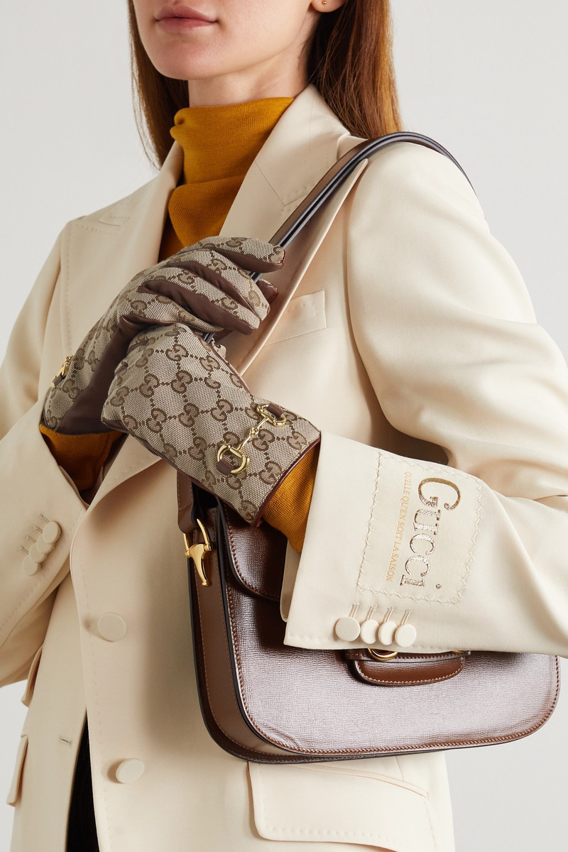 GUCCI Horsebit-detailed leather gloves outlook
