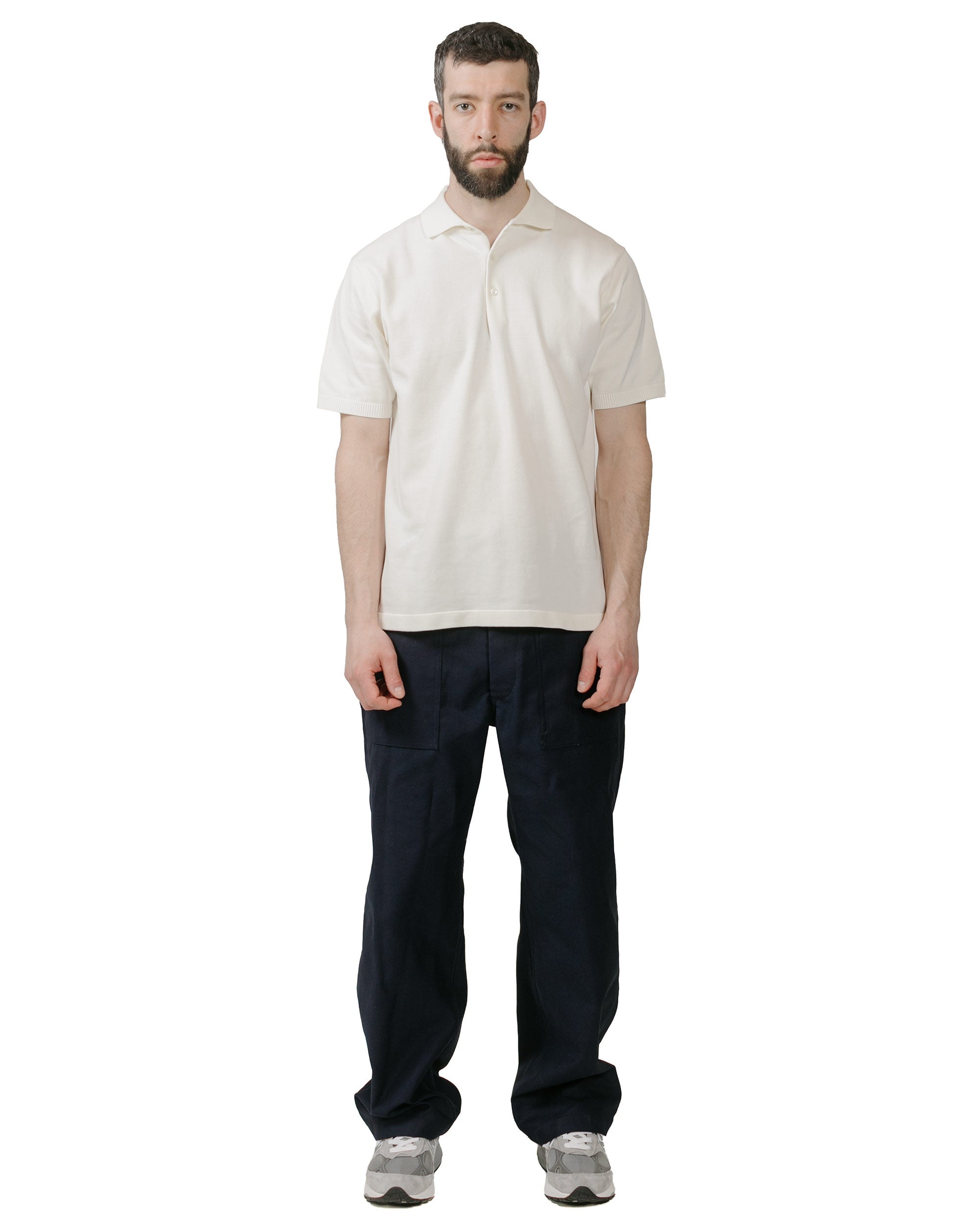 Knit Polo Solid 12G White - 4