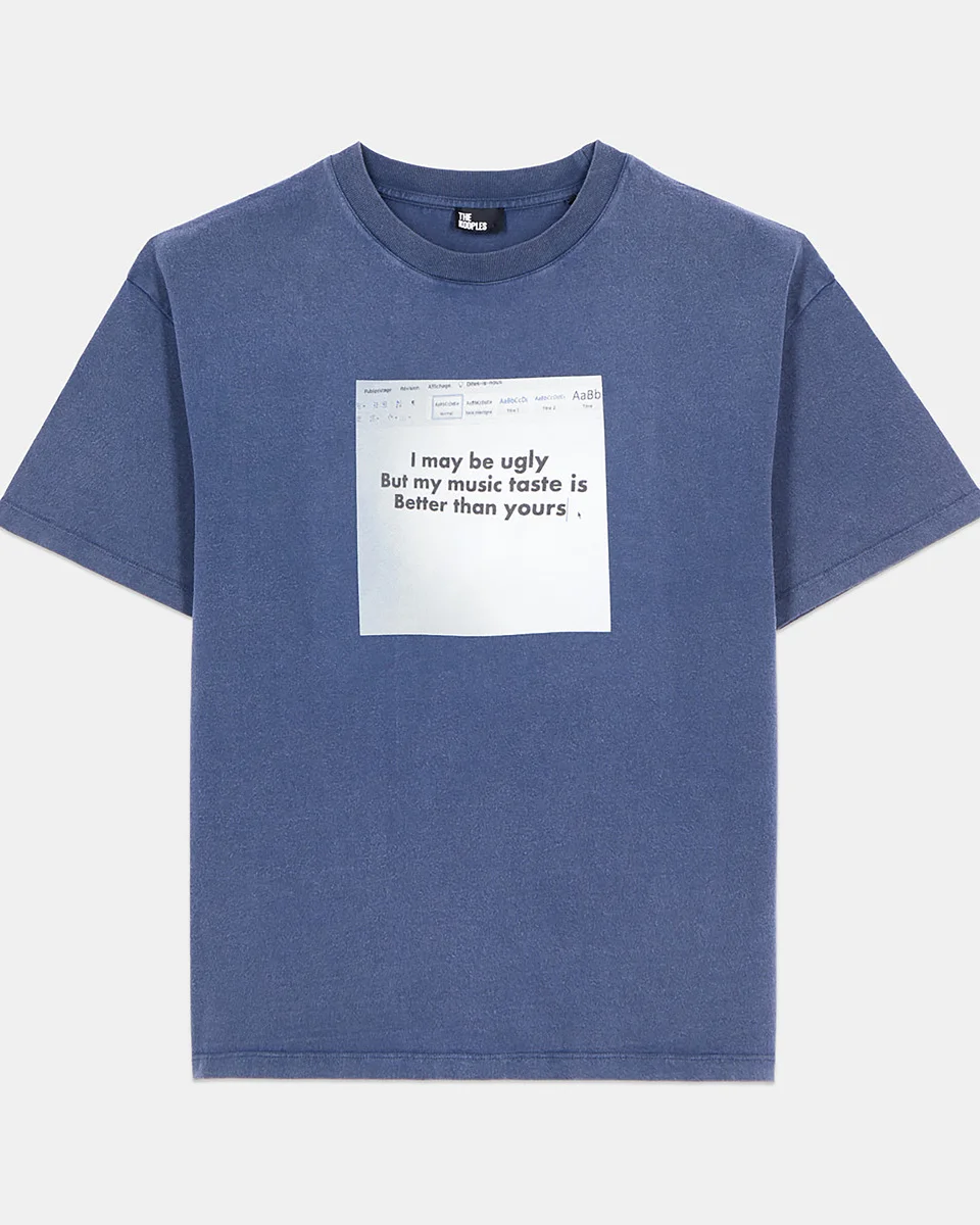 BLUE T-SHIRT WITH SERIGRAPHY - 1