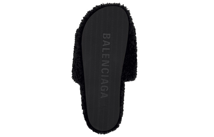 (WMNS) Balenciaga  Furry Slides 'Black Red' 654261W2DO11096 - 6