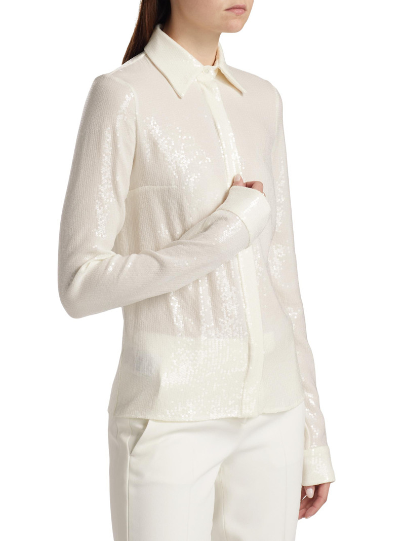Women's Hansen Sequined Shirt - Ivory 4