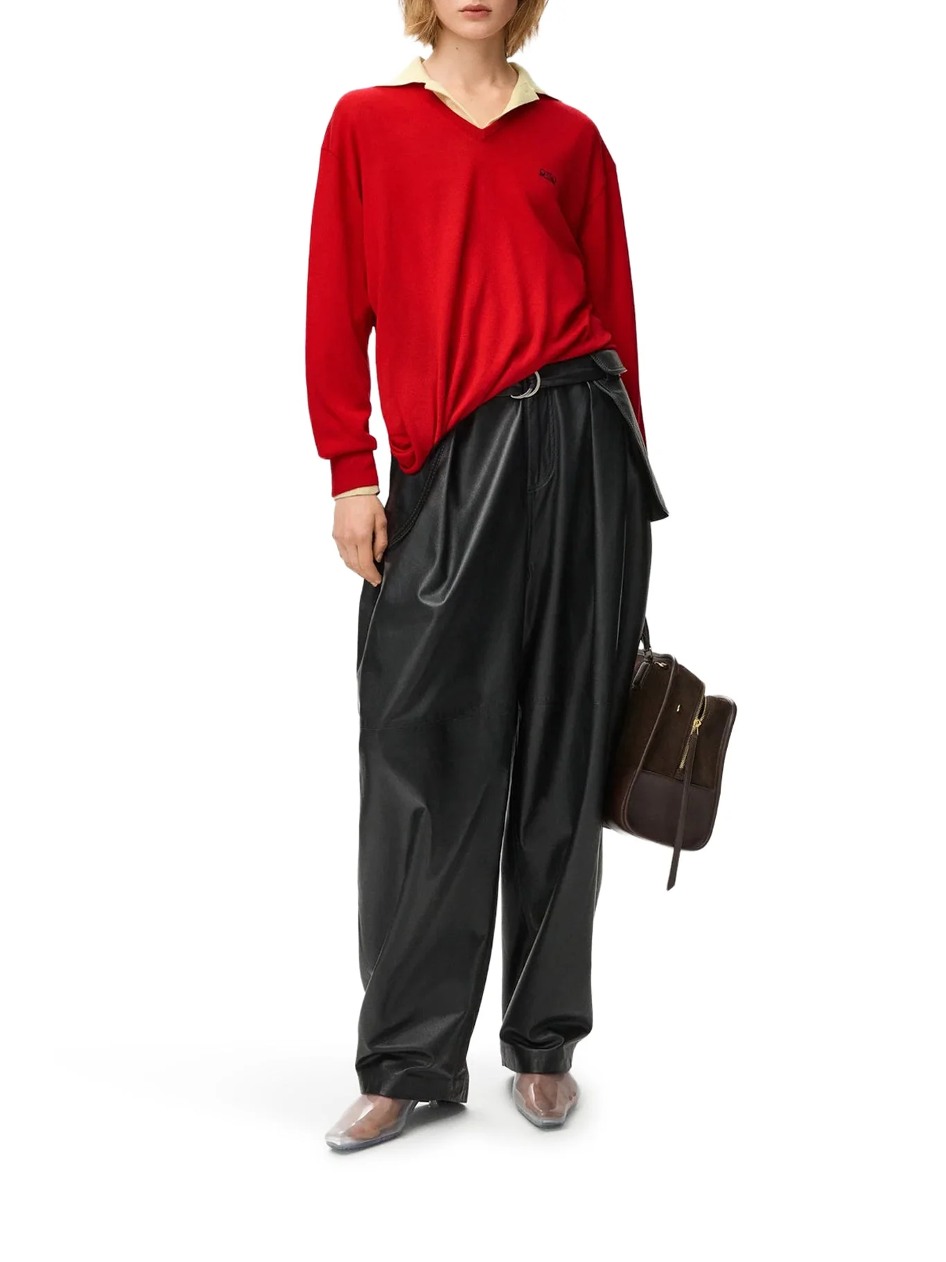 DRAPED MERINO WOOL SWEATER - 1