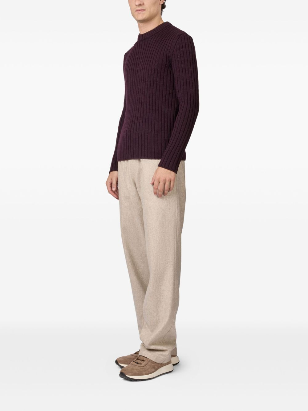 ribbed crew-neck sweater - 2