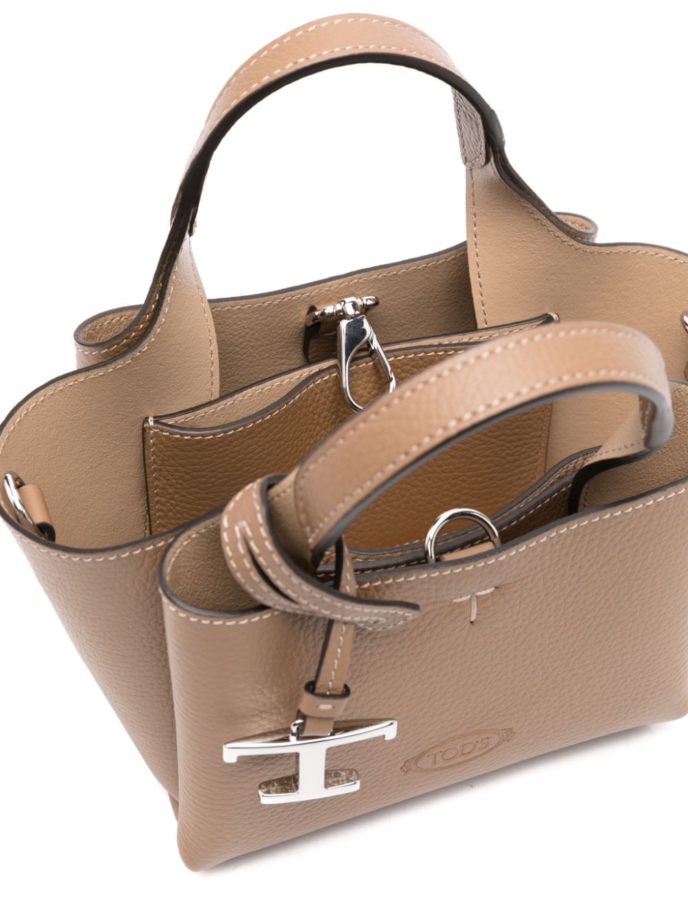mini leather tote bag - 5