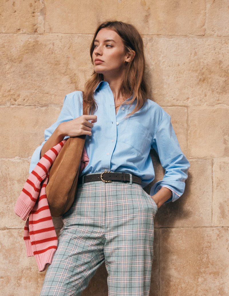 Sadie Relaxed Cotton Shirt-Blue Oxford 8