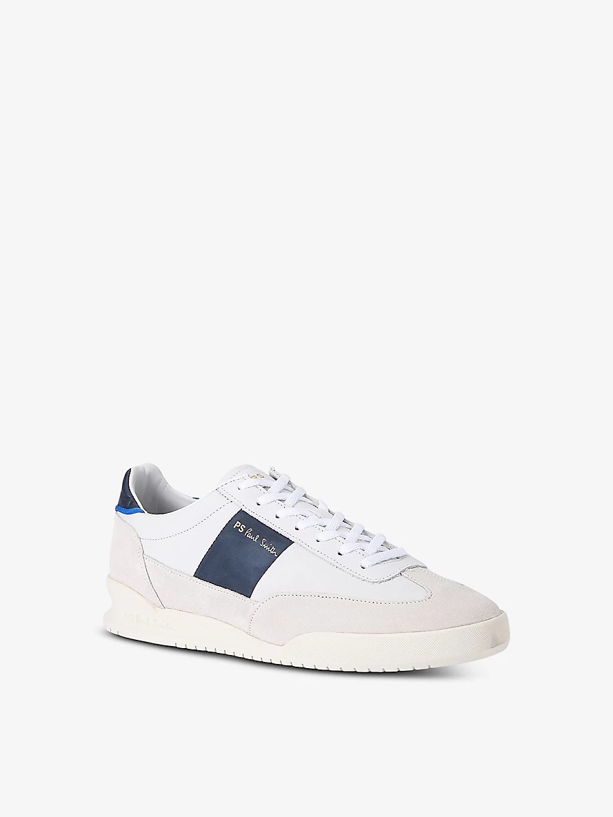 Dover brand-print leather low-top trainers - 3