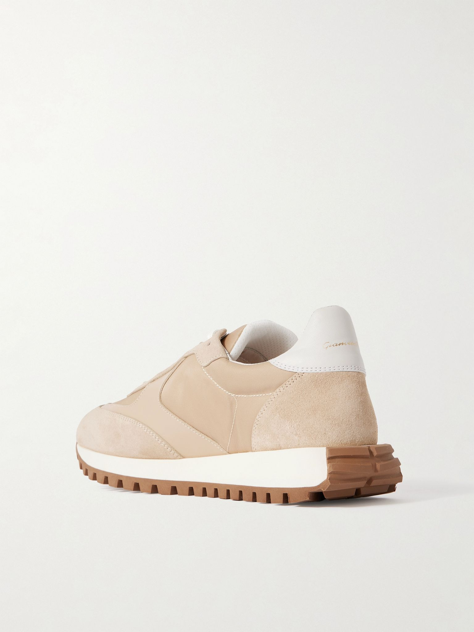 Gravel suede, leather and shell sneakers Sand - 3