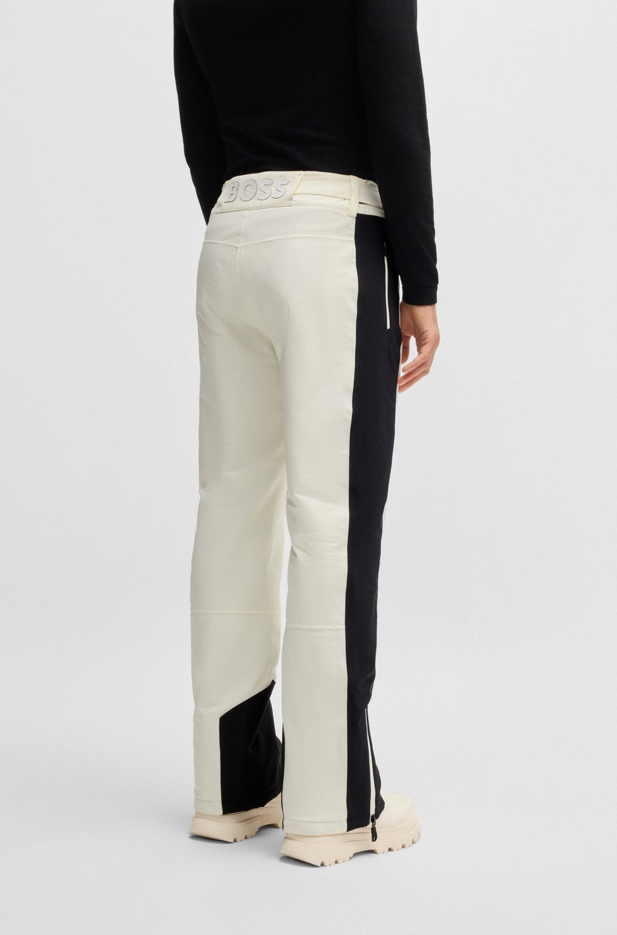 BOSS SKI WATER-REPELLENT TROUSERS IN FLEECE-BONDED FABRIC - 4