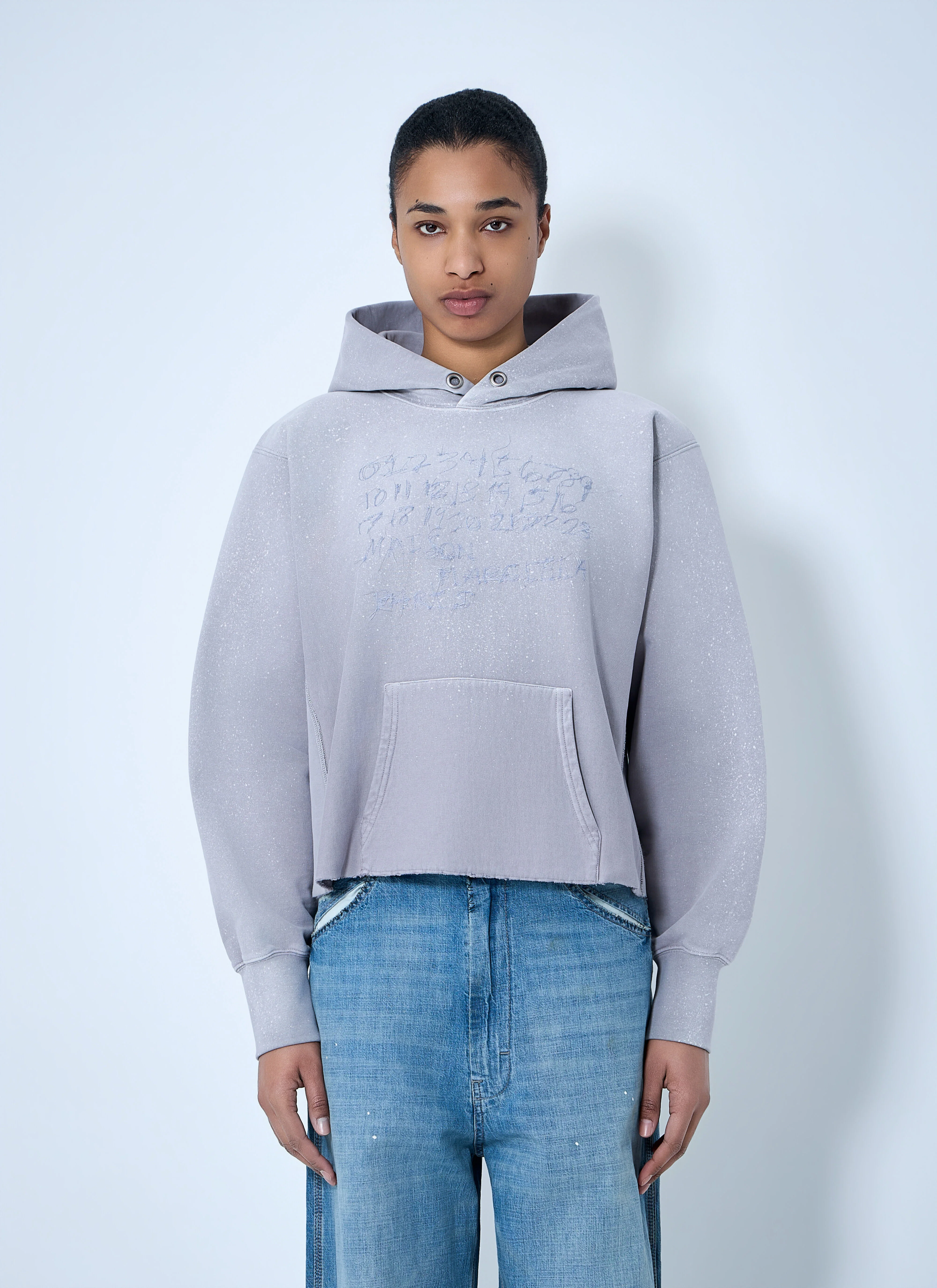 Hooded Sweatshirt with Ribbed Details - 1