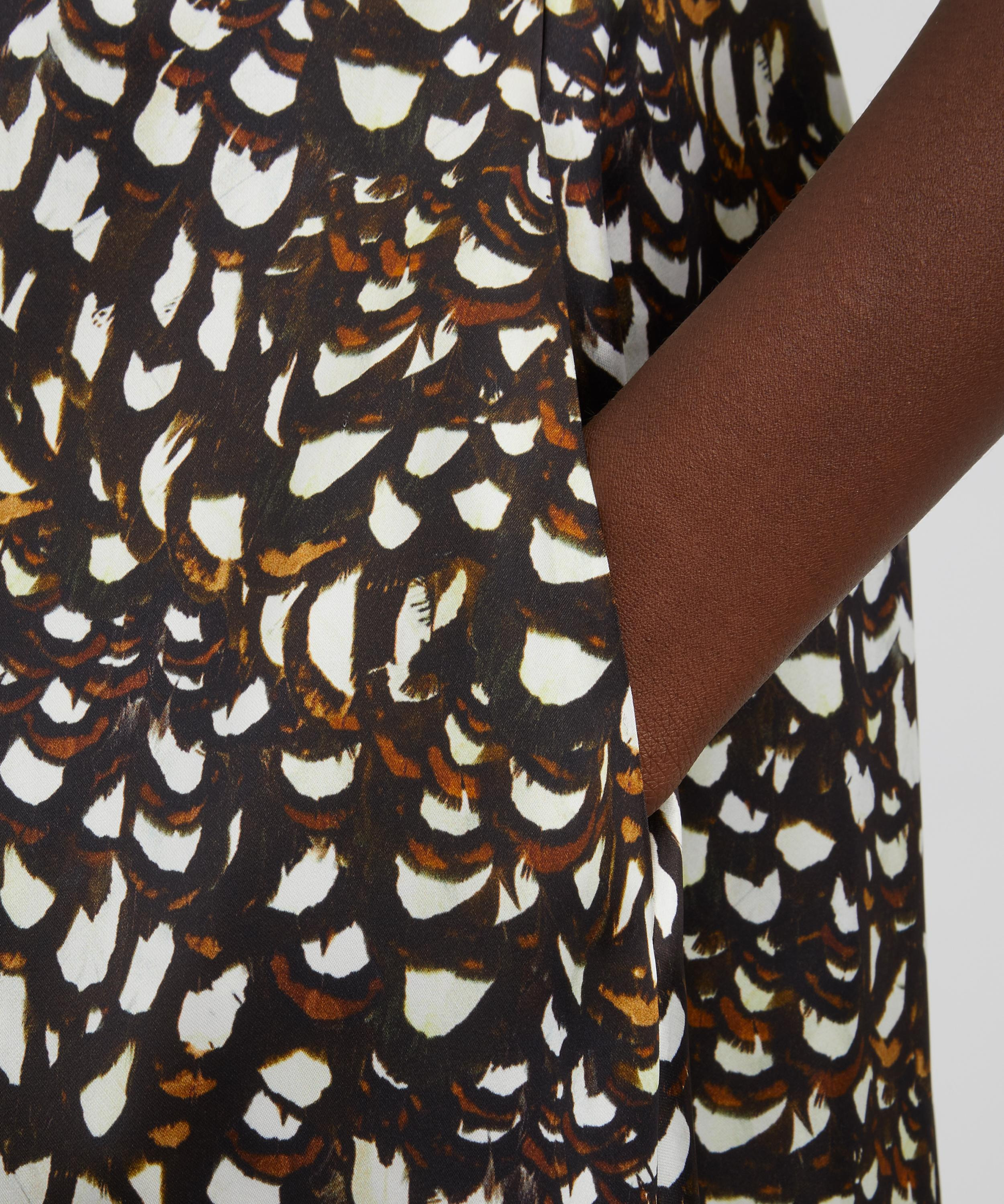 Brown Printed Asymmetric Dress - 5