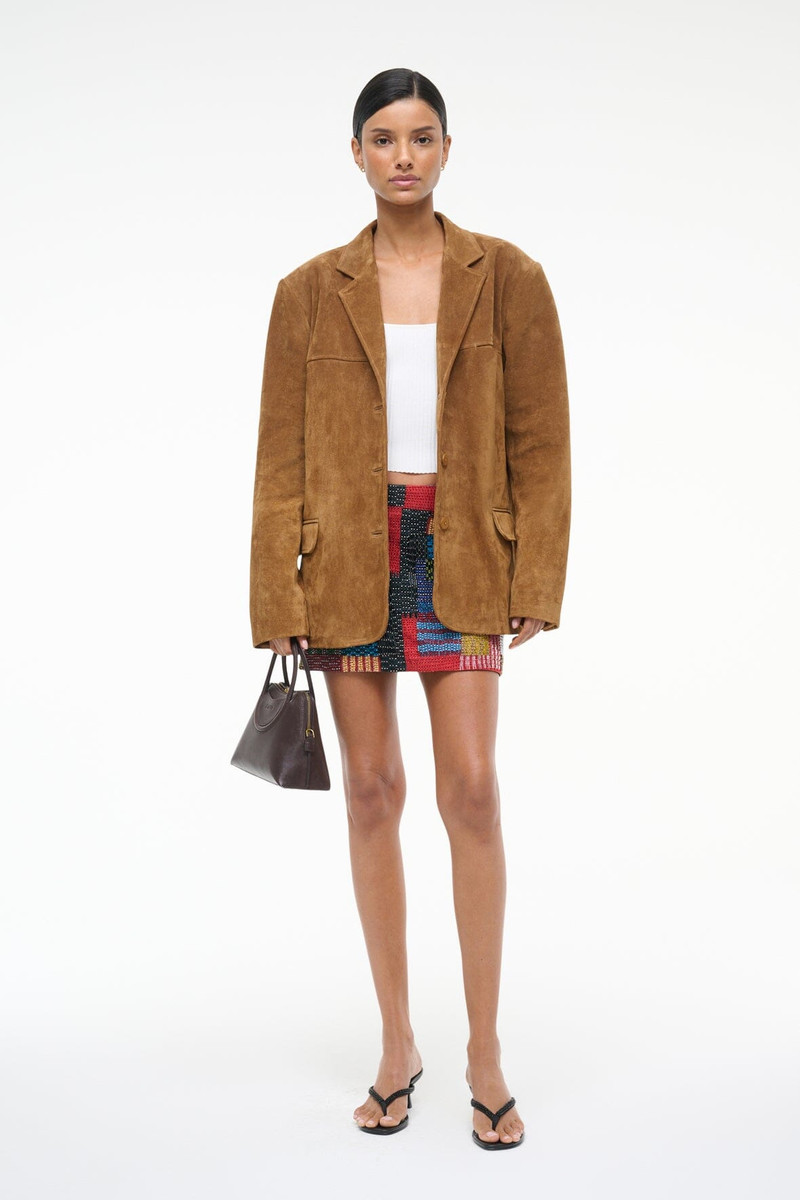 STAUD STAUD NATALIE SUEDE JACKET TAN outlook