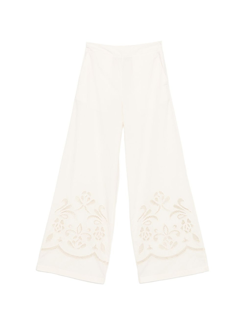 floral-embroidered palazzo pants 1