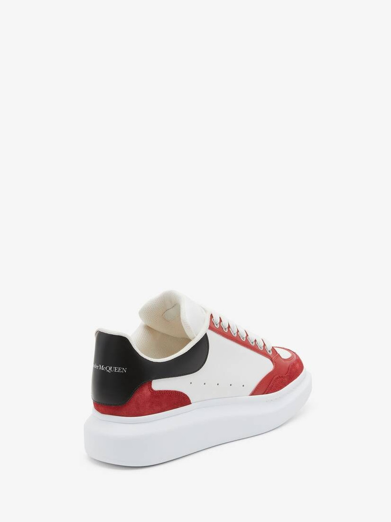 Alexander McQueen Men's Oversized Sneaker in White/welsh Red/black outlook