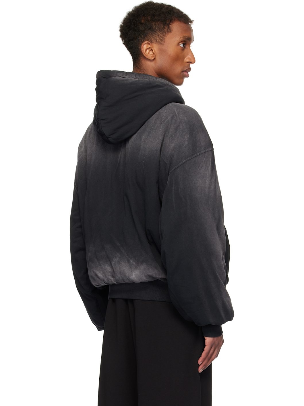 Black Bomber Zip-up Hoodie - 3