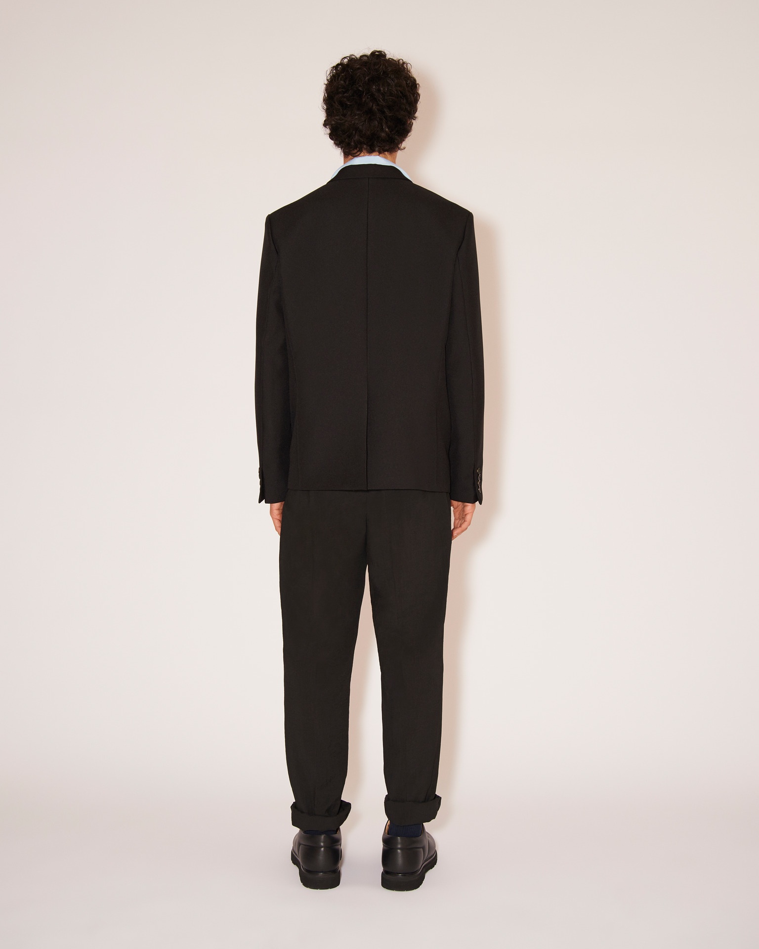 GINI - Washed-shirting tailored pants - Black - 4