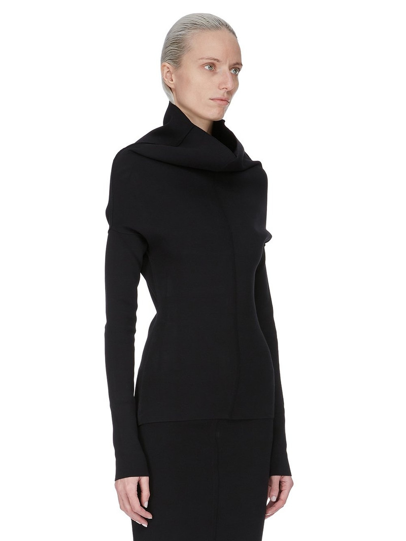 Black Hollywood Draped LS Turtleneck 2