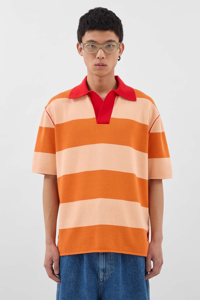 SUNNEI MAGLIAUNITA STRIPED POLO / orange & salmon pink outlook