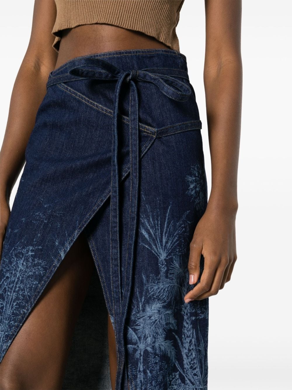 Jungle Toile de Jouy denim skirt - 5