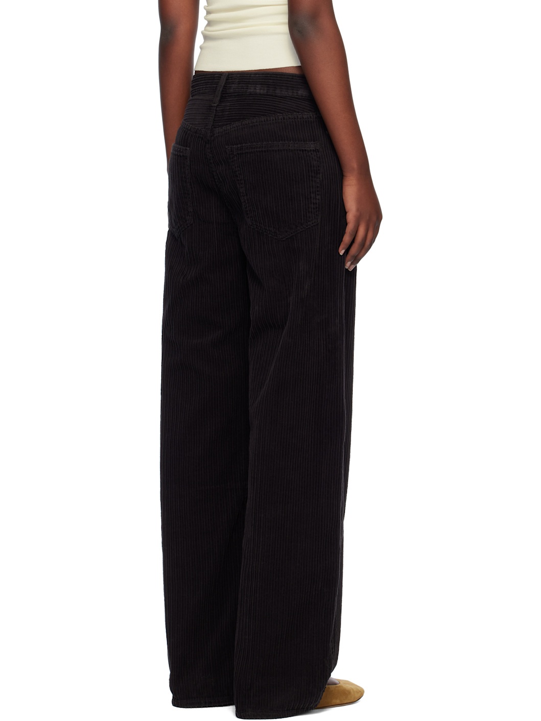 Black Low Curve Trousers - 3