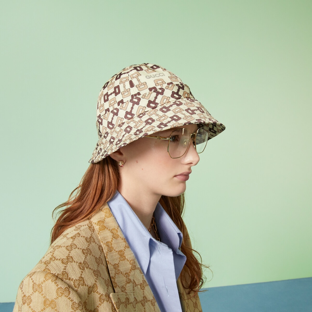 Gucci Horsebit print nylon bucket hat - 3