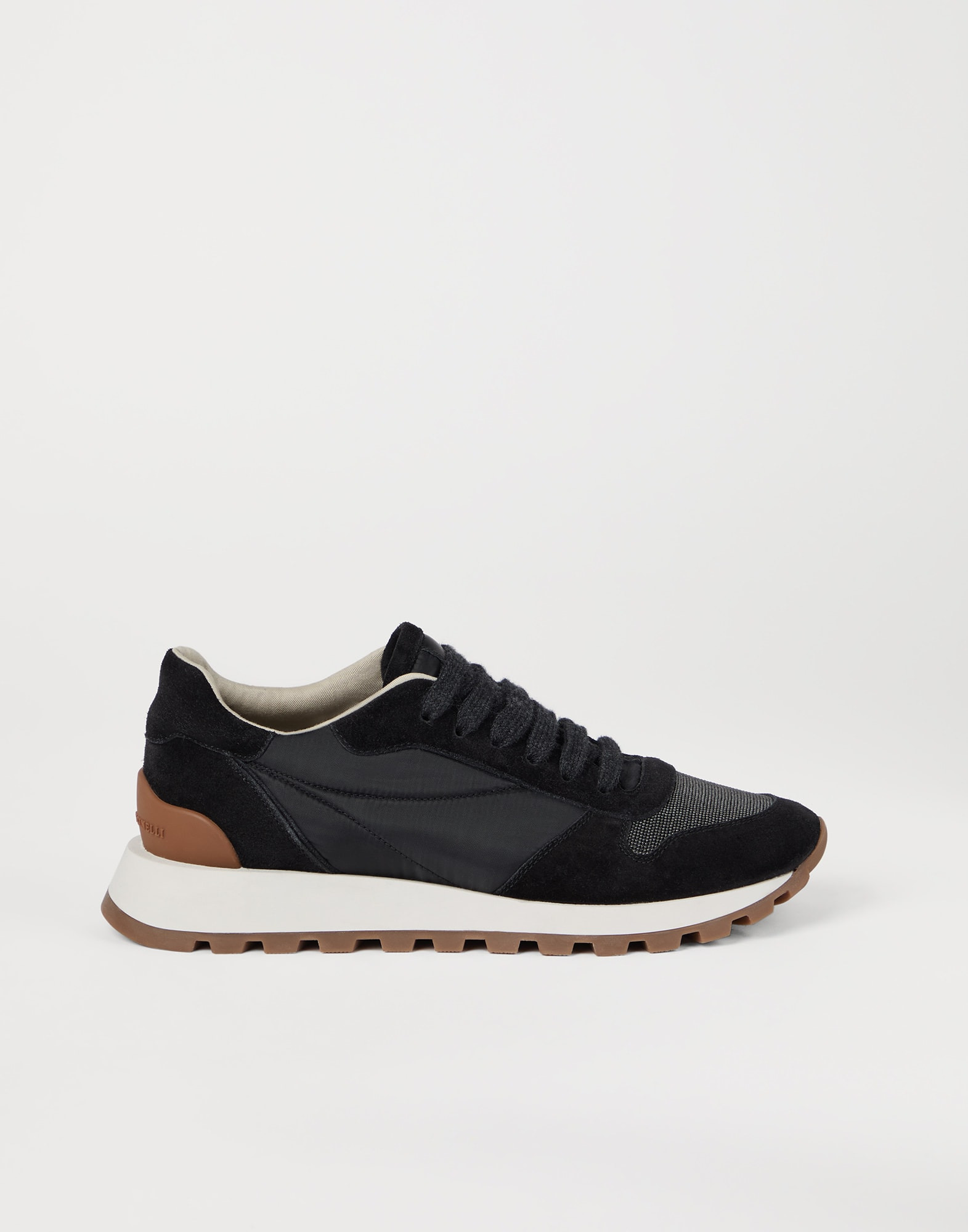 Suede and techno fabric runners with precious toe - 5