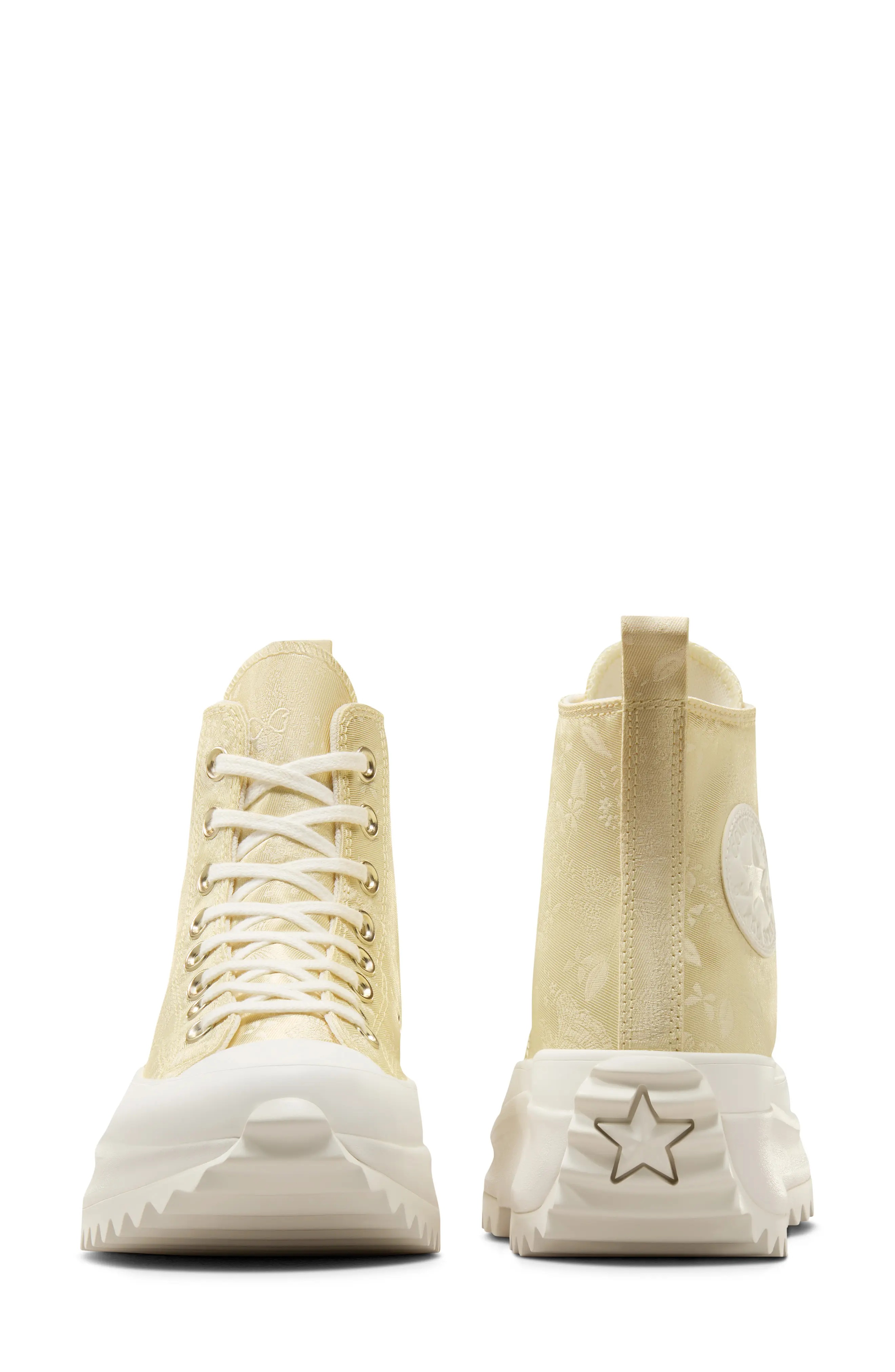 Chuck Taylor All Star Run Star Hike High Top Platform Sneaker in Lemon Drop/White/Egret - 7