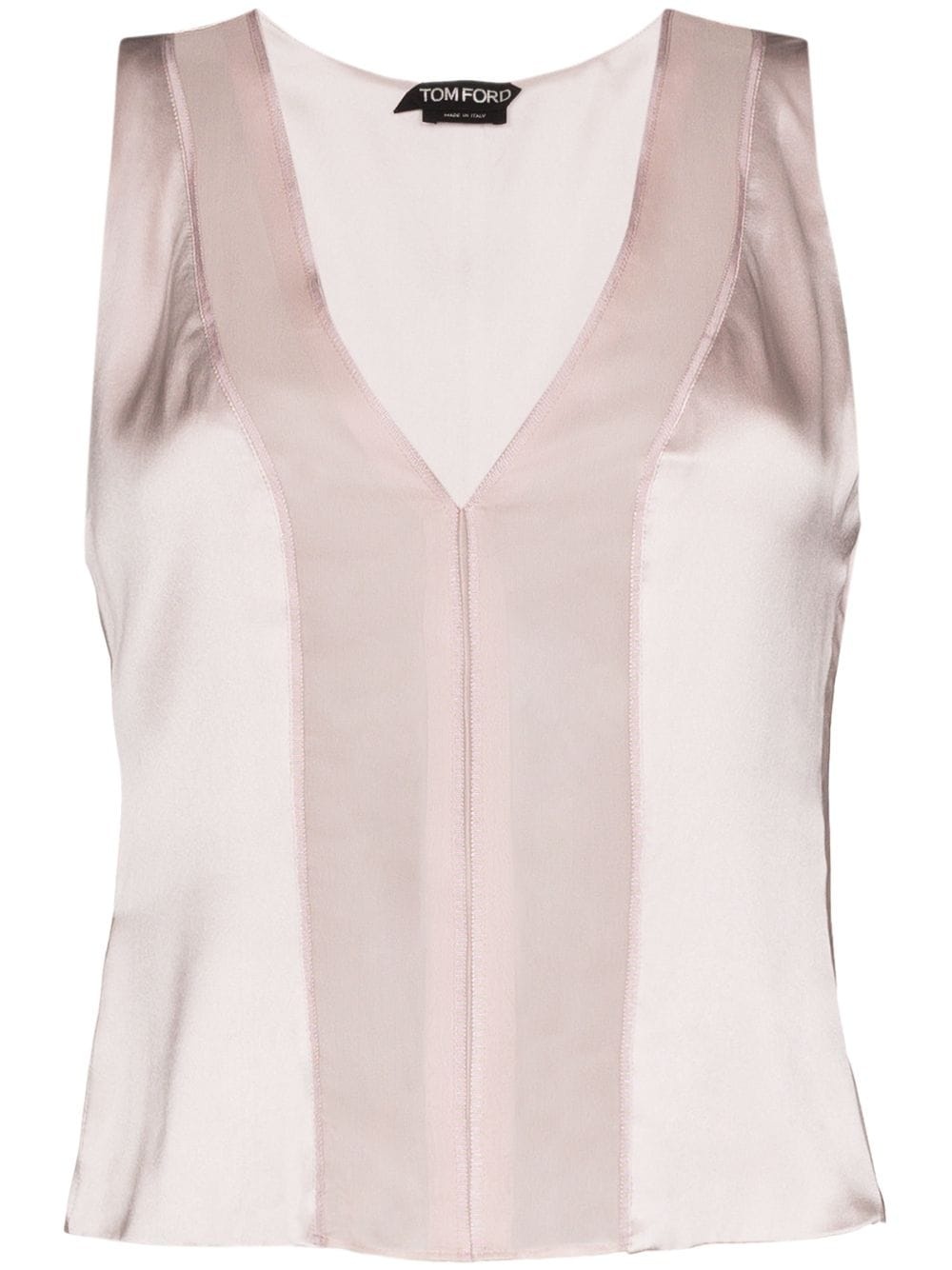 sheer panel tank top - 1