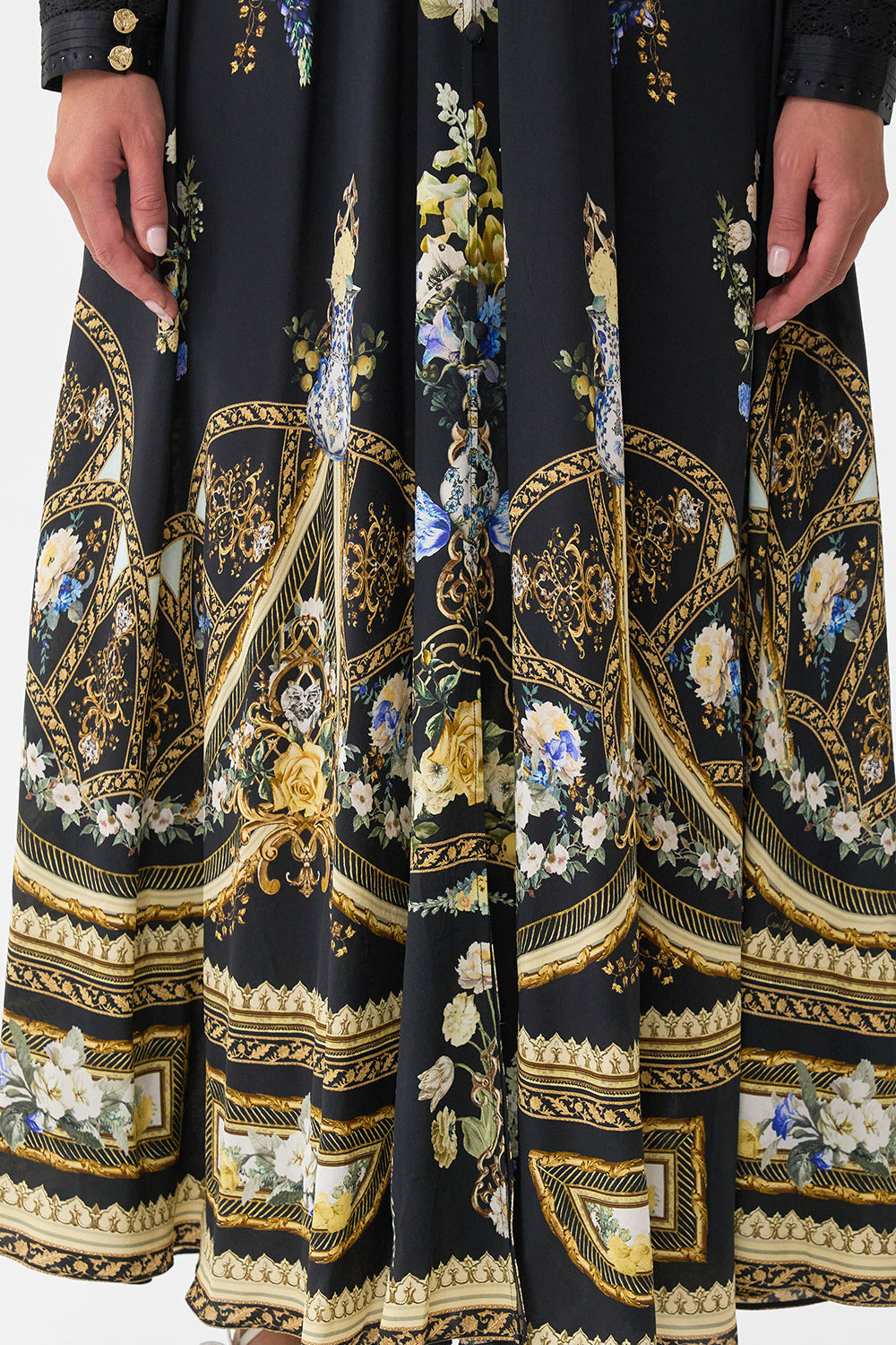 SHAPED WAISTBAND DRESS WITH GATHERED SLEEVES - 6