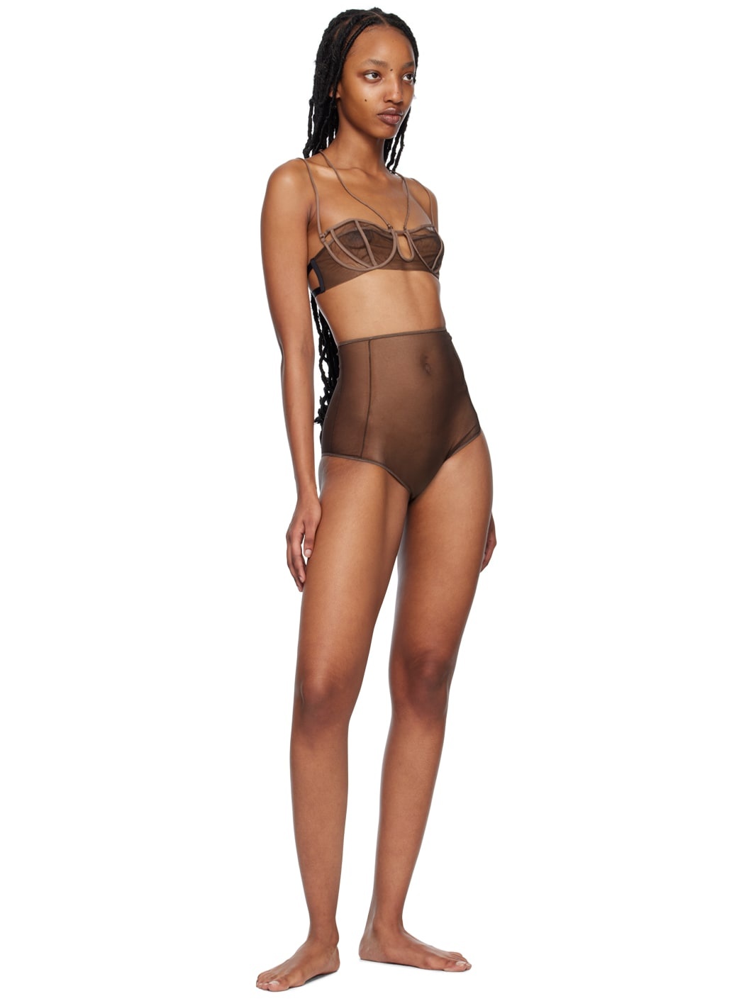 SSENSE Exclusive Brown Triple Petal Bra - 4