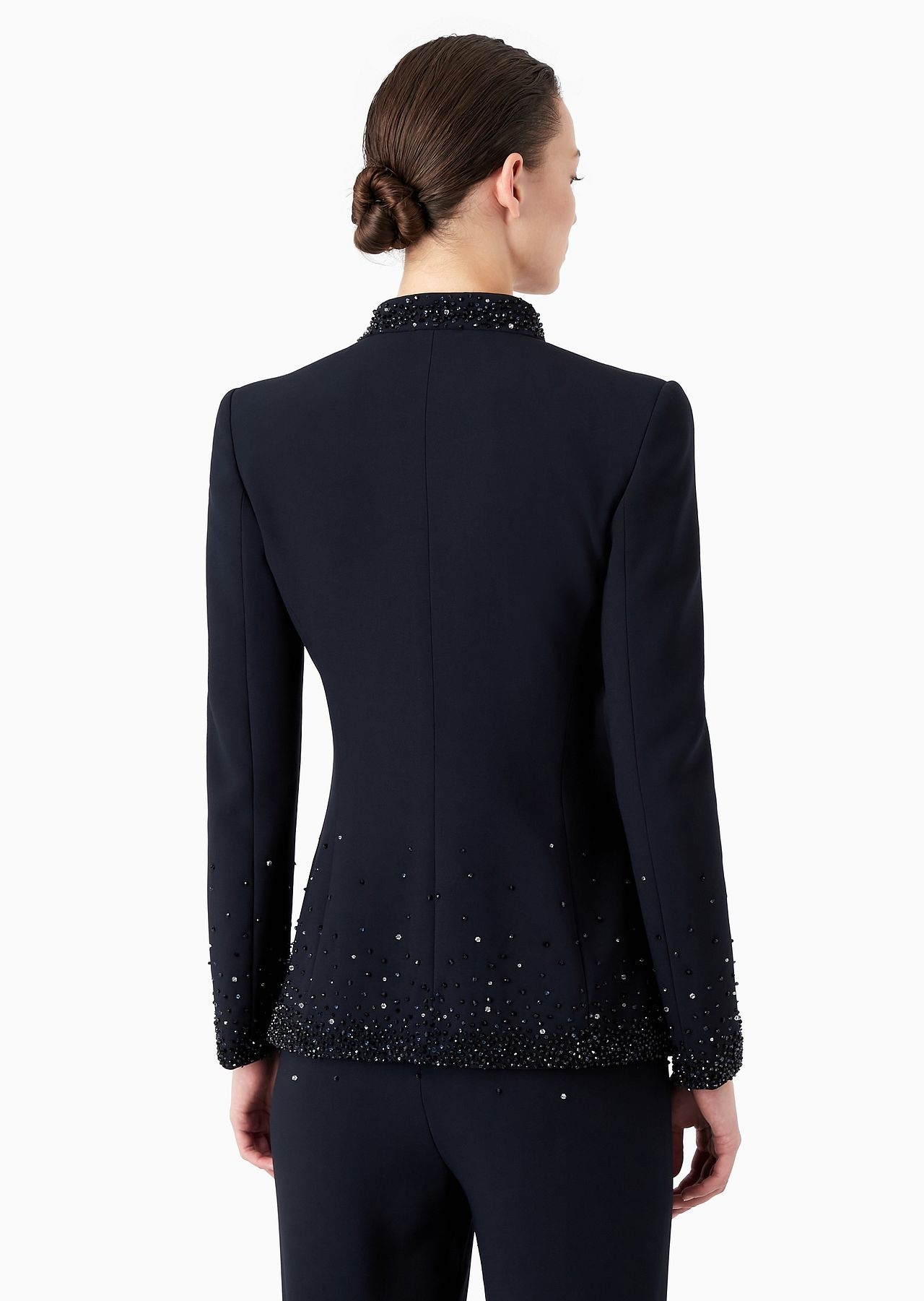 Crystal-embroidered stretch cady jacket - 3