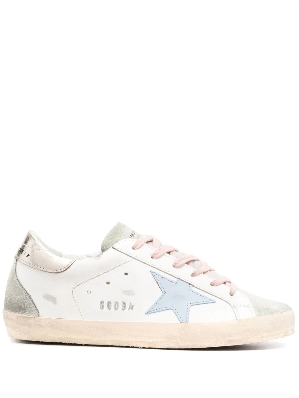 patch-detail lace-up sneakers - 1