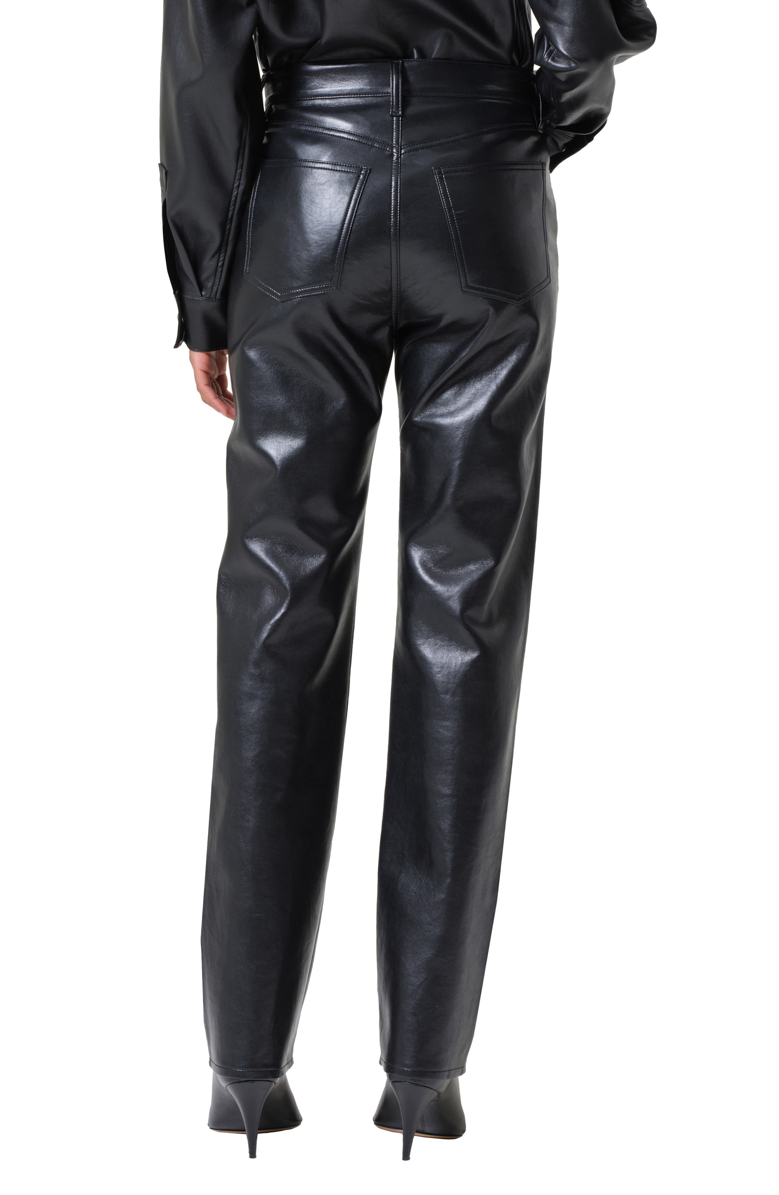 AGOLDE '90s Pinch Waist Straight Leg Leather Blend Pants in Detox at Nordstrom - 2