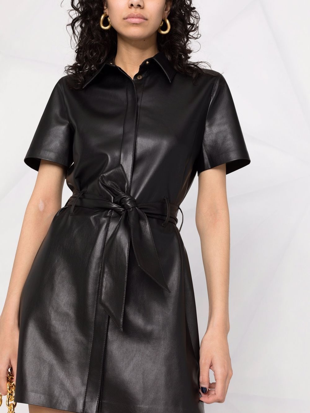 belted mini shirt dress - 3