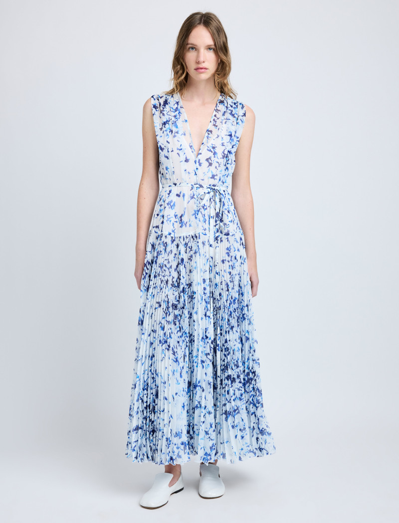 Proenza Schouler Pat Dress in Printed Crinkle Chiffon outlook