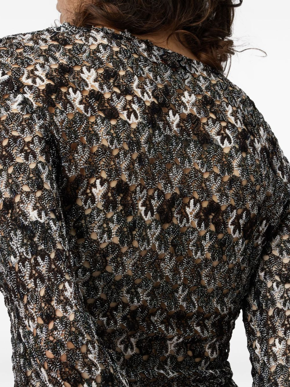 floral-lace long-sleeve top - 4