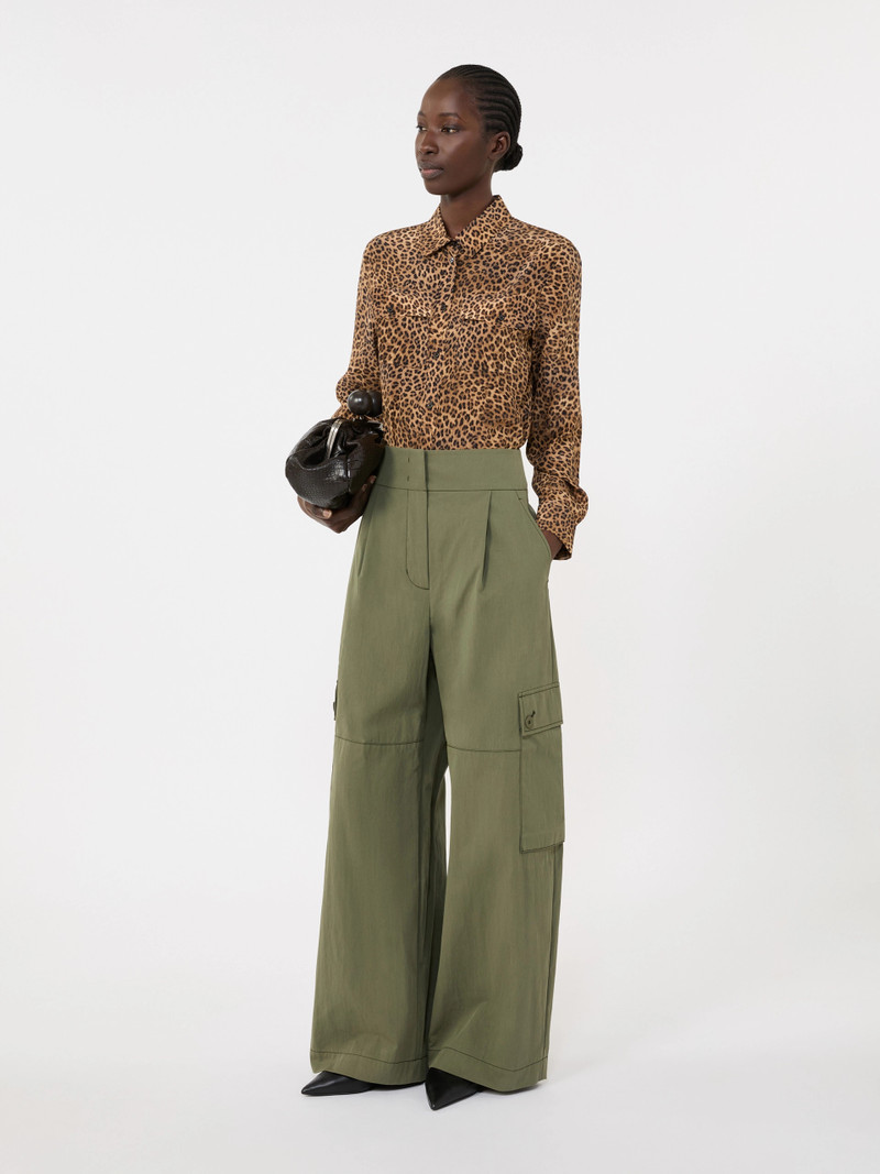 WEEKEND Max Mara Printed silk pocket shirt - CAMEL outlook
