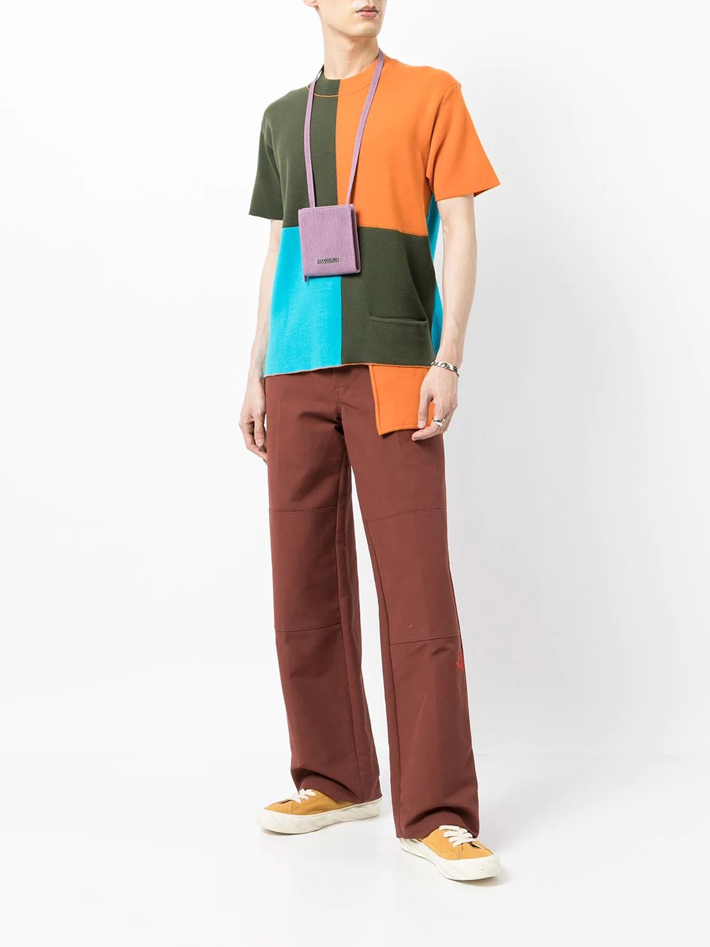 asymmetric colour-block T-shirt - 2