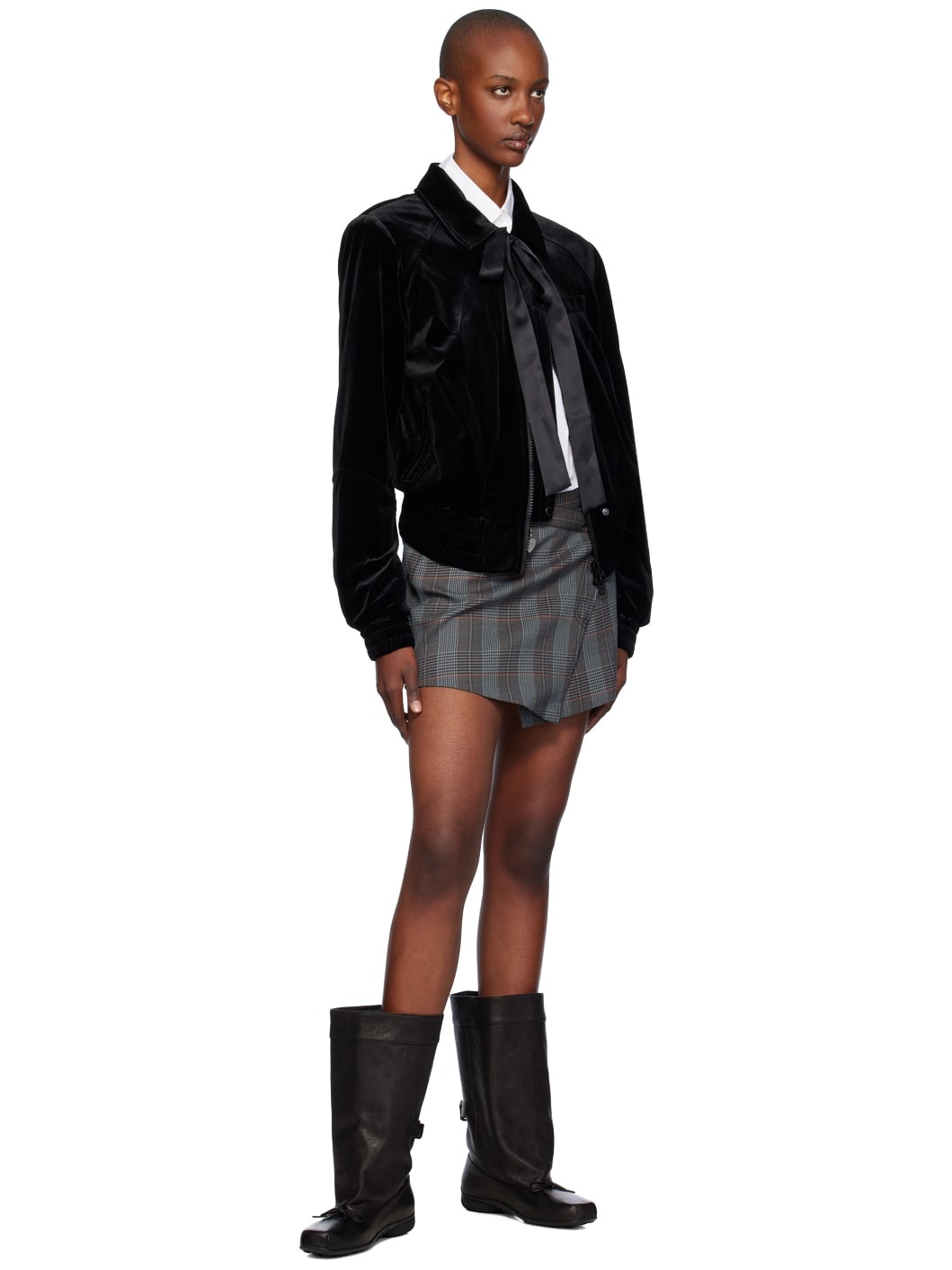 【OPEN YY】24FW BALLET SLOUCHY BOOTS, BLACK OPEN YY Black Ballet Slouchy Boots | REVERSIBLE