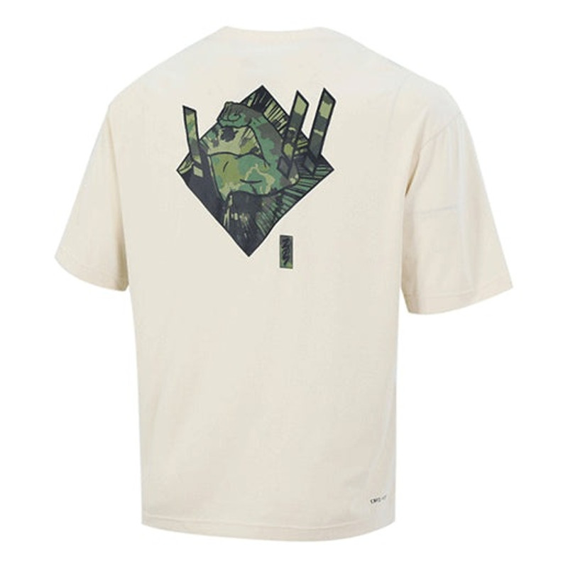 Jordan Men's Jordan Dri-FIT Zion Basketball Sports Printing Knit Round Neck Short Sleeve Creamy White T-Shi outlook