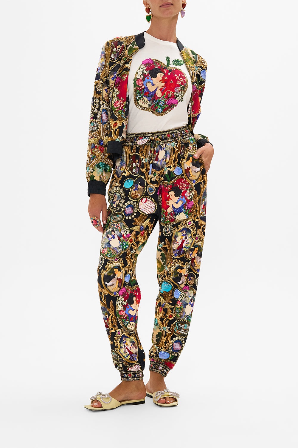 JERSEY TRACK PANT WITH SILK DETAILS - 7
