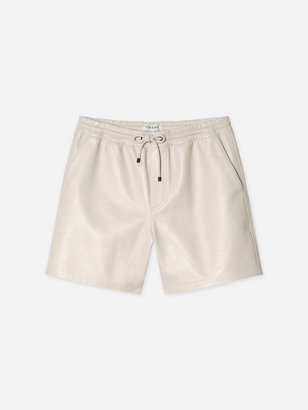 Leather Volley Short in White Canvas - 1