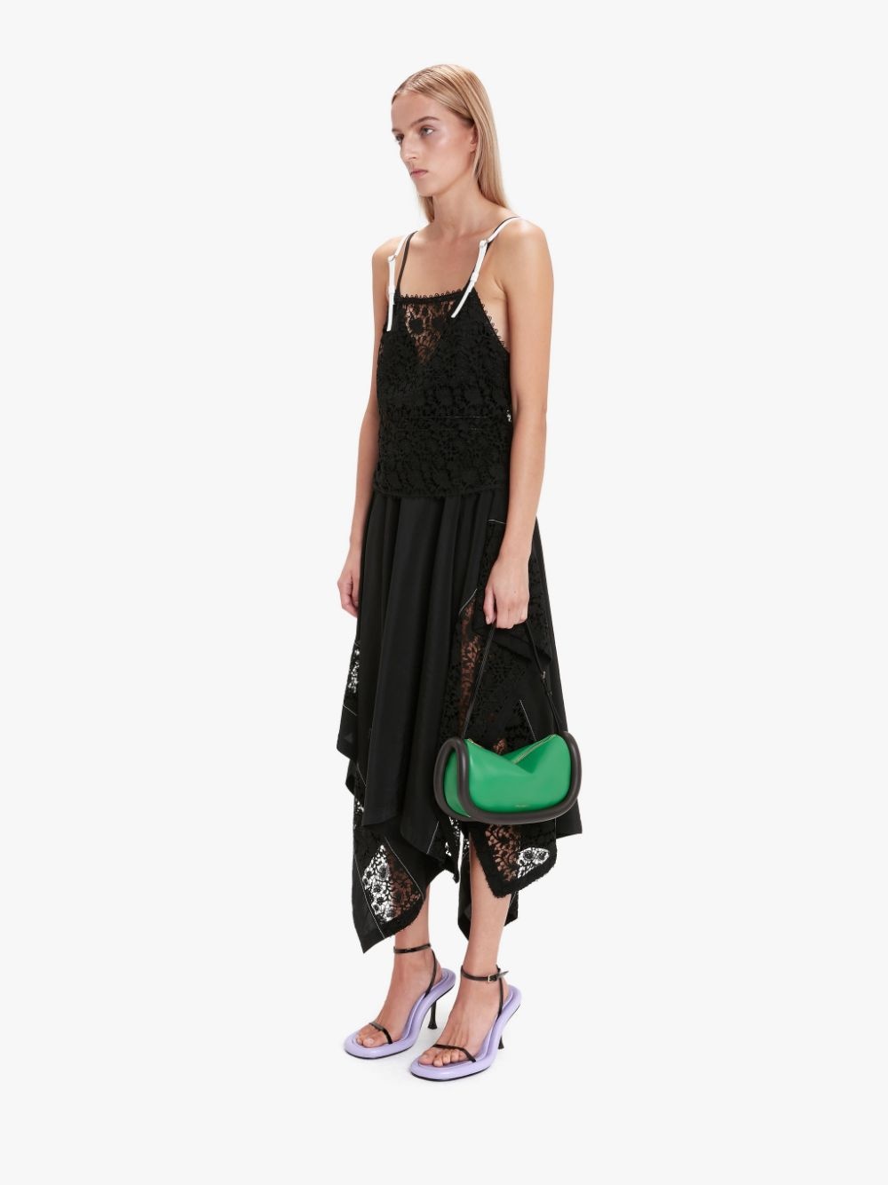LACE INSERT ASYMMETRIC SKIRT - 3
