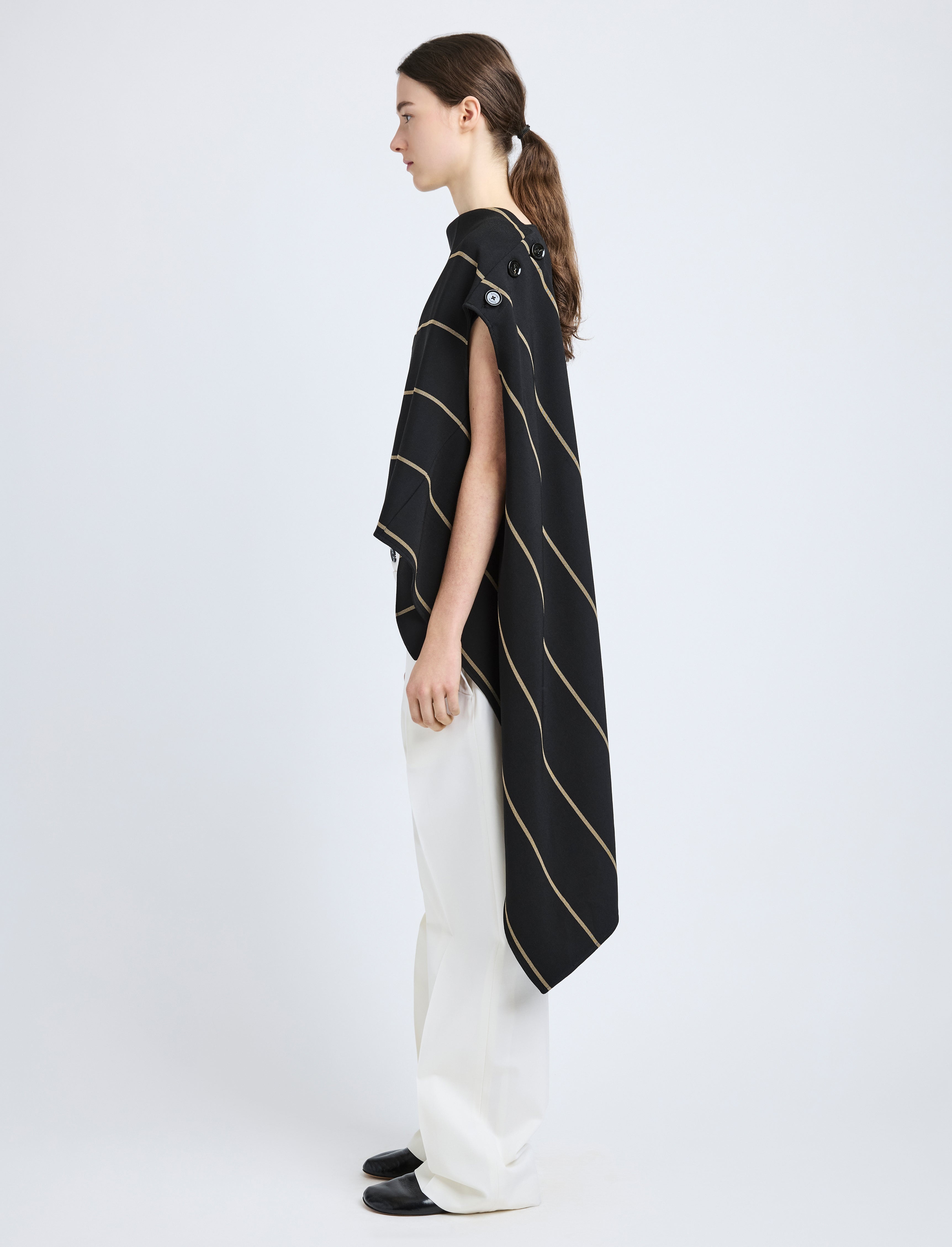 Sutton Top in Stripe Bi-Stretch Viscose - 4