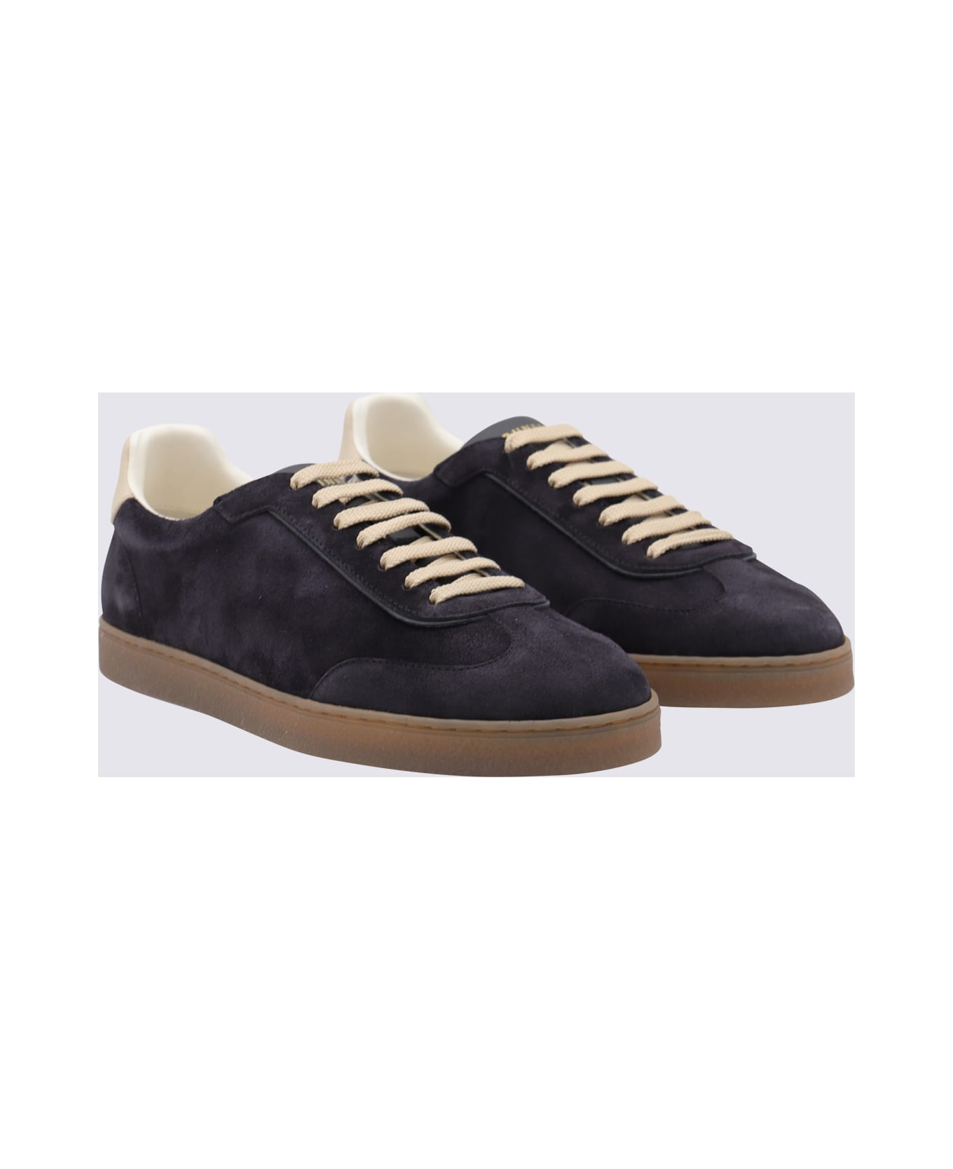 Dark Blue Leather Sneakers - 2